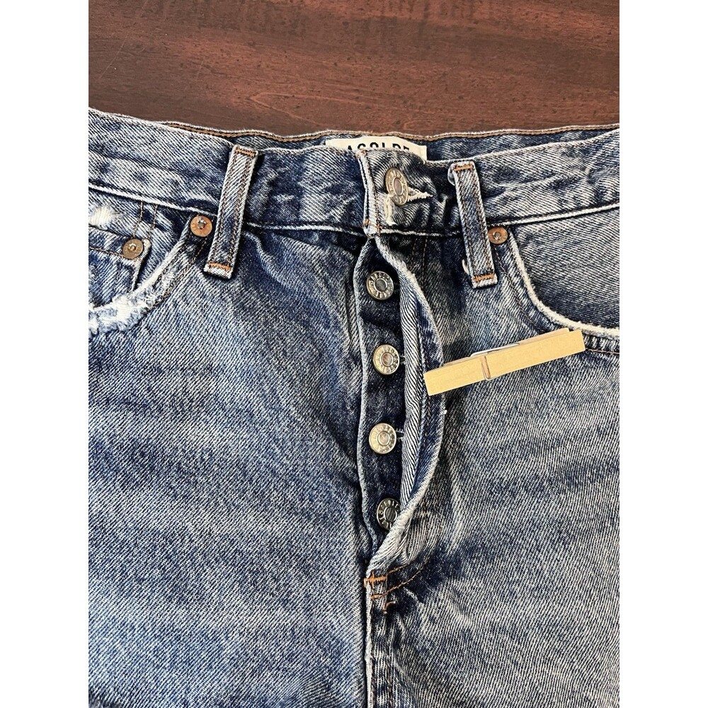 Agolde Women's High Rise Denim Short Distressed Size 27 100% Cotton - Picture 6 of 8